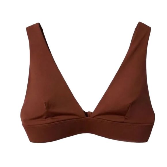 Everlane The Triangle Bikini Top Brown Size Large - Picture 1 of 8